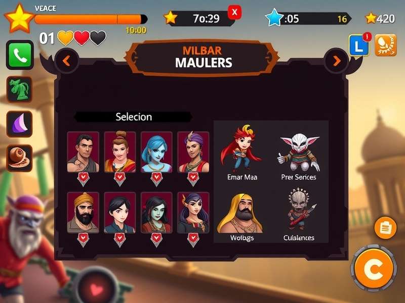 Malabar Maulers gameplay screenshot showing character selection and battle interface